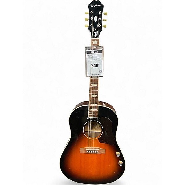 Used 2018 Epiphone EJ-160E 2 Tone Sunburst Acoustic Electric Guitar