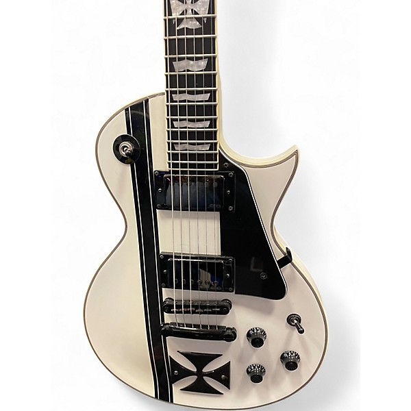 Used ESP LTD James Hetfield Signature Iron Cross White Solid Body Electric Guitar