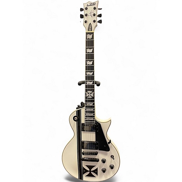 Used ESP LTD James Hetfield Signature Iron Cross White Solid Body Electric Guitar