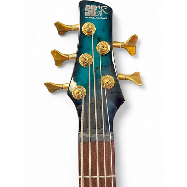 Used Ibanez SR405 5 String Tropical Turquoise Electric Bass Guitar