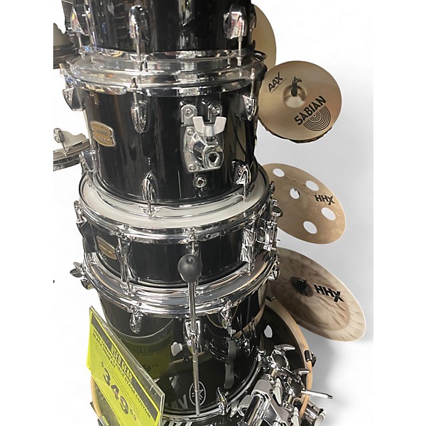 Used Yamaha 5 Piece Stage Custom Black Drum Kit
