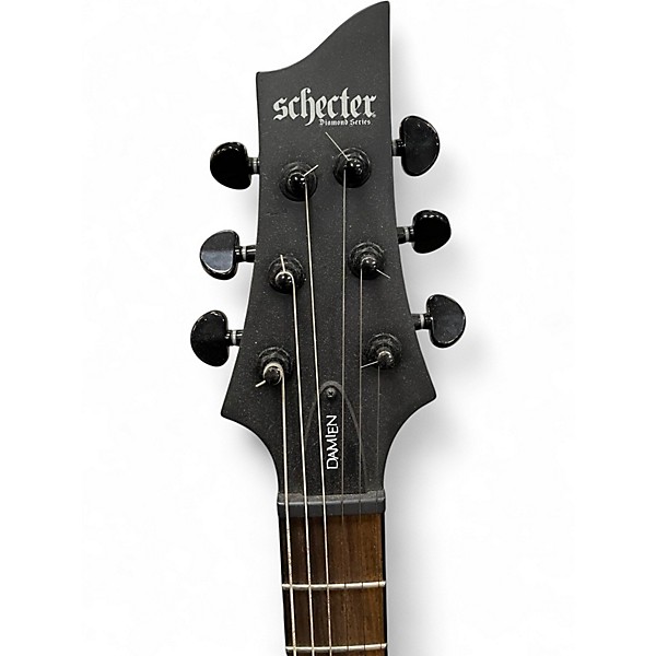 Used Schecter Guitar Research Damien 6 Black Solid Body Electric Guitar