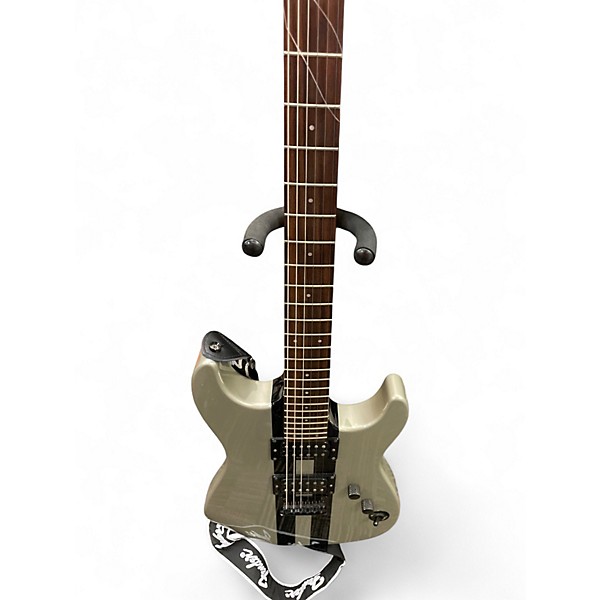 Used Squier SHOWMASTER SILVER STRIPE Solid Body Electric Guitar