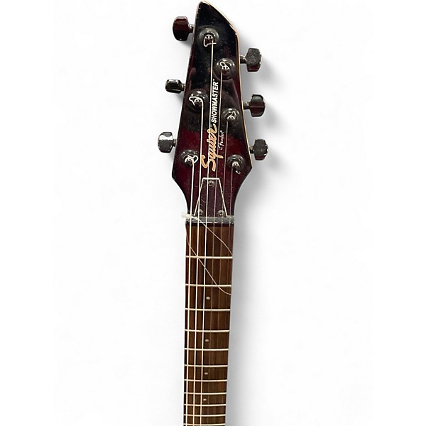 Used Squier SHOWMASTER SILVER STRIPE Solid Body Electric Guitar