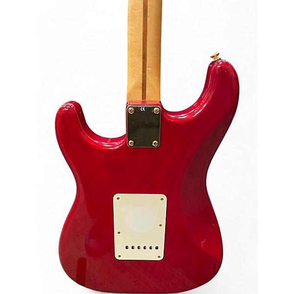 Used 2003 Fender Deluxe Stratocaster CANDY APPLE TRANSPARENT Solid Body Electric Guitar