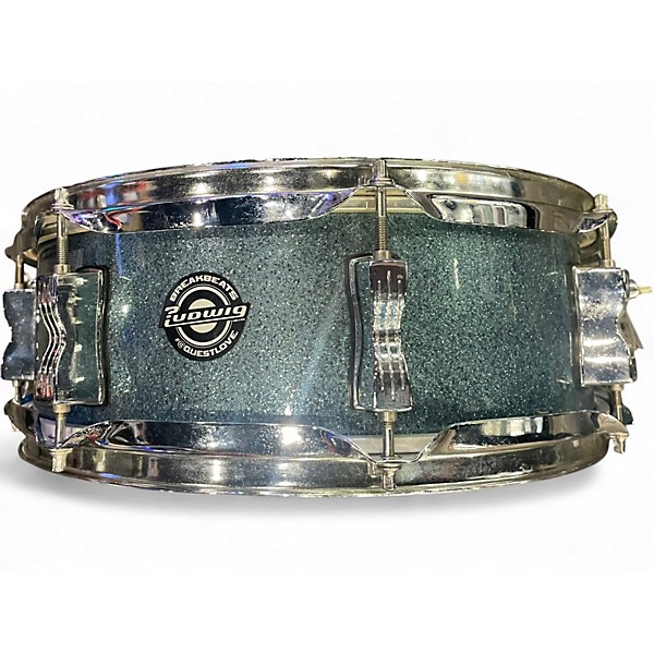 Used Ludwig 14X5 Breakbeats By Questlove Snare Ice Blue Metallic Drum