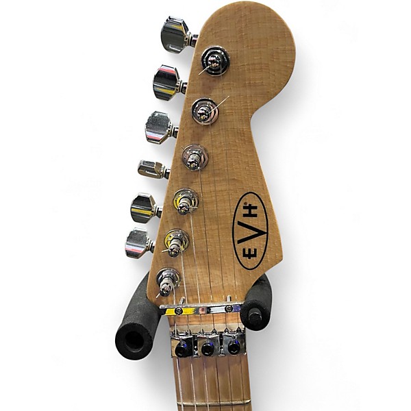 Used EVH Striped Series Black and White Solid Body Electric Guitar