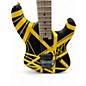 Used EVH Striped Series Black and Yellow Solid Body Electric Guitar