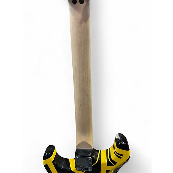 Used EVH Striped Series Black and Yellow Solid Body Electric Guitar