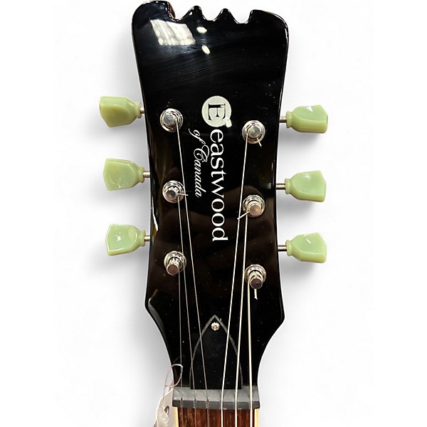 Used Eastwood SIDEJACK BARITONE LH Tobacco Burst Solid Body Electric Guitar