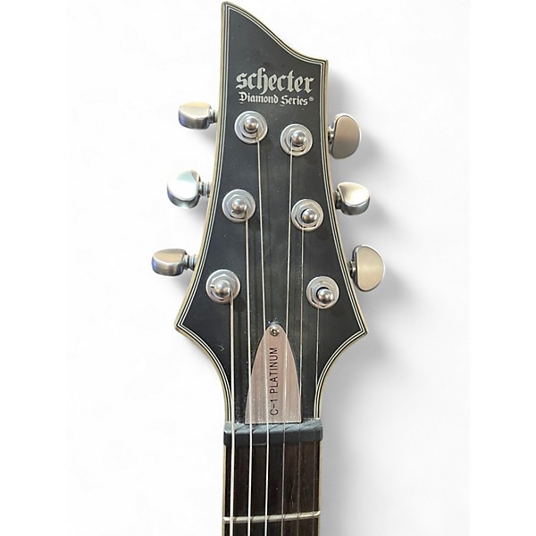Used Schecter Guitar Research C1 Platinum Trans Black Solid Body Electric Guitar
