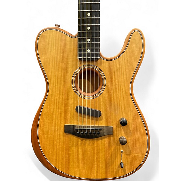 Used Fender American Acoustasonic Telecaster Natural Acoustic Electric Guitar