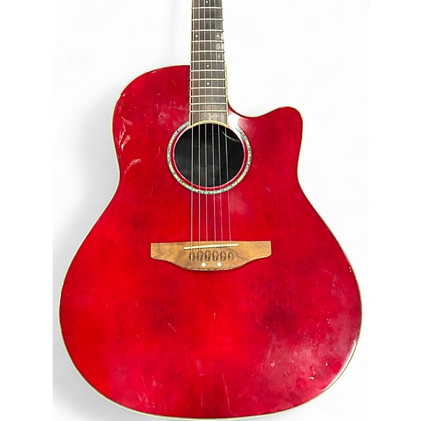 Used Ovation CS24 Celebrity Ruby Red Acoustic Electric Guitar