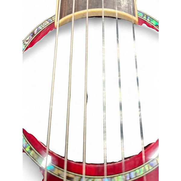 Used Ovation CS24 Celebrity Ruby Red Acoustic Electric Guitar