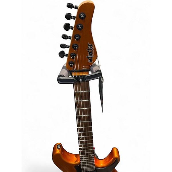 Used Schecter Guitar Research Sun Valley Super Shredder Metallic Orange Solid Body Electric Guitar
