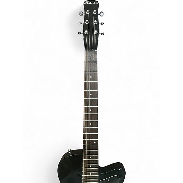 Used Silvertone 1303/U2 Reissue Gloss Black Solid Body Electric Guitar