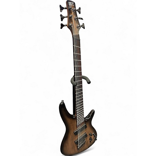 Used 2023 Ibanez SRC6MS 6-String Multi-Scale Electric Bass Black Stained Burst Solid Body Electric Guitar