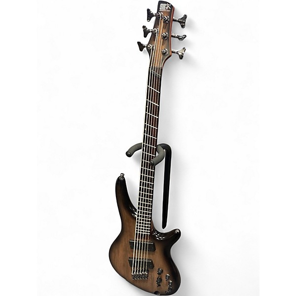 Used 2023 Ibanez SRC6MS 6-String Multi-Scale Electric Bass Black Stained Burst Solid Body Electric Guitar