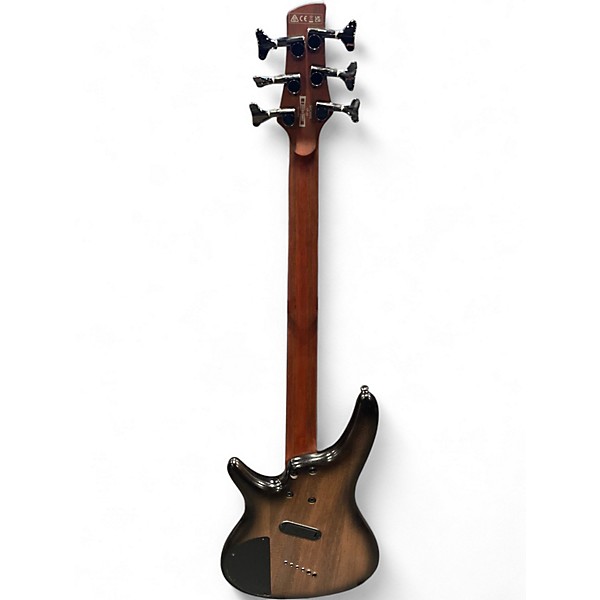 Used 2023 Ibanez SRC6MS 6-String Multi-Scale Electric Bass Black Stained Burst Solid Body Electric Guitar