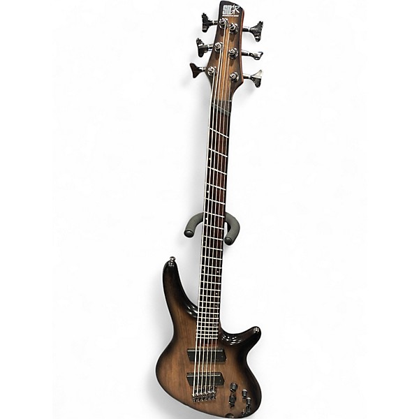 Used 2023 Ibanez SRC6MS 6-String Multi-Scale Electric Bass Black Stained Burst Solid Body Electric Guitar