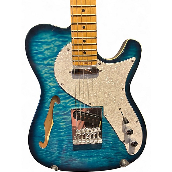 Used Lyman lt 300 hq Blue Burst Solid Body Electric Guitar