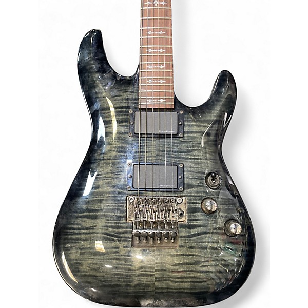 Used Schecter Guitar Research DEMON 6 FR Trans Black Solid Body Electric Guitar