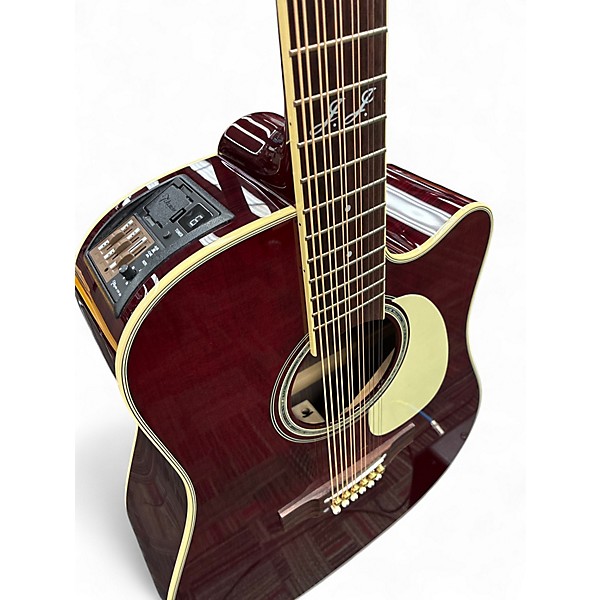 Used Takamine JJ325SRC12 John Jorgenson Signature Trans Red 12 String Acoustic Electric Guitar