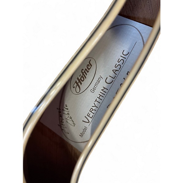 Used Hofner Verythin Classic Made in Germany Natural Hollow Body Electric Guitar