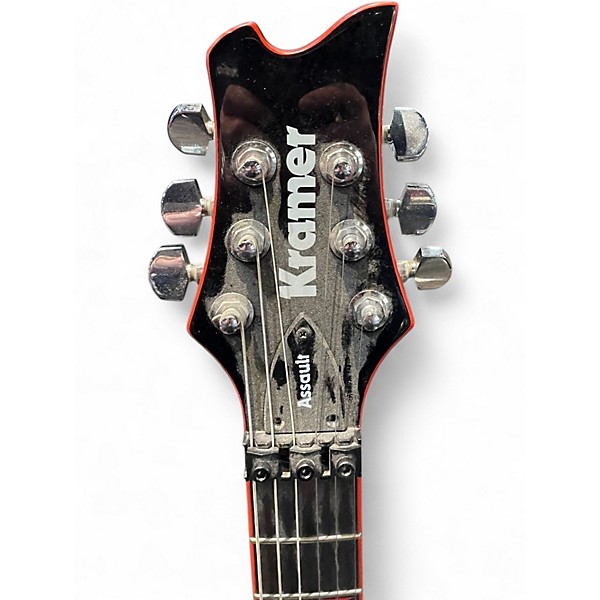 Used Kramer Assault 220 Black and Red Solid Body Electric Guitar