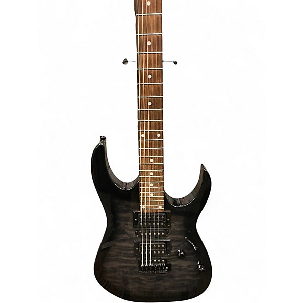 Used Ibanez GRX70QA TRANSPARENT BLACK BURST Solid Body Electric Guitar