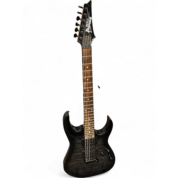Used Ibanez GRX70QA TRANSPARENT BLACK BURST Solid Body Electric Guitar