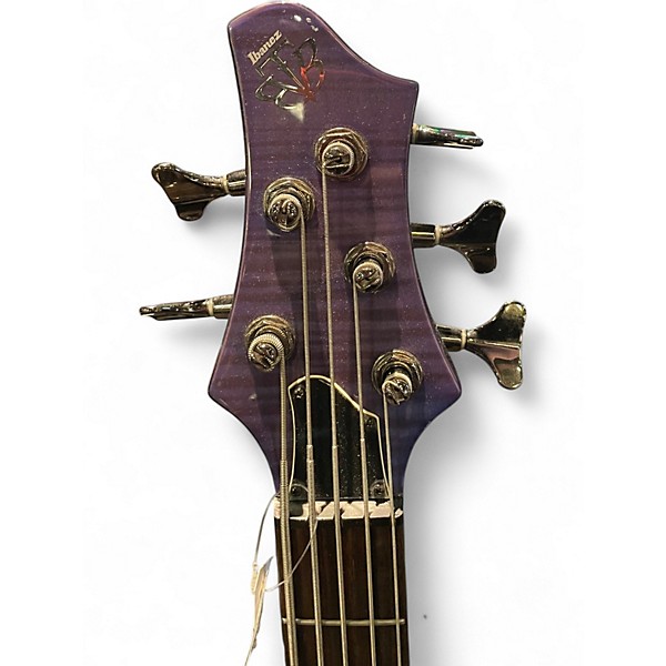 Used Ibanez BTB575-FM Trans Purple Electric Bass Guitar
