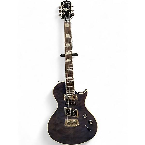 Used Epiphone Nighthawk Custom Reissue Trans Black Solid Body Electric Guitar