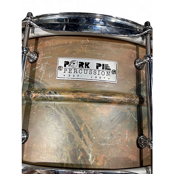 Used Pork Pie 7X13 Patina Brass Snare Patina Brass Drum