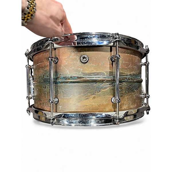 Used Pork Pie 7X13 Patina Brass Snare Patina Brass Drum