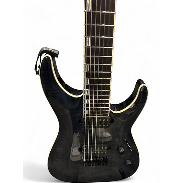 Used ESP LTD H1007 7 String See Thru Black Solid Body Electric Guitar