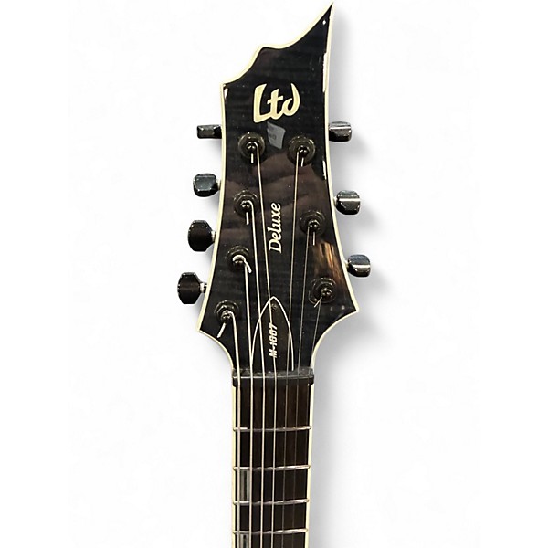 Used ESP LTD H1007 7 String See Thru Black Solid Body Electric Guitar