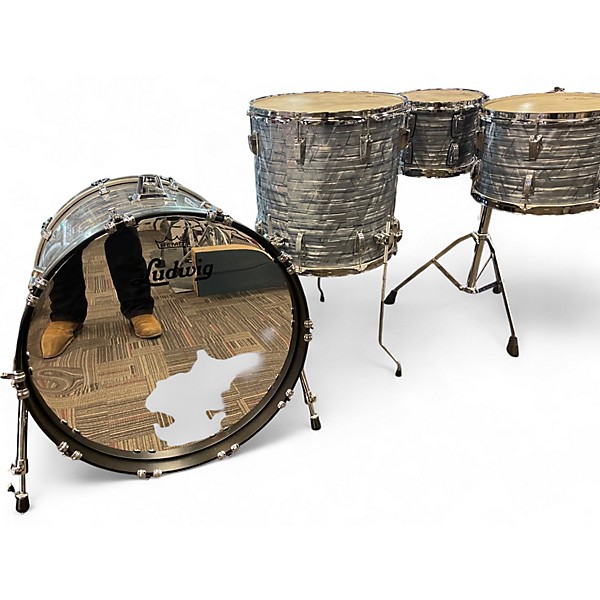 Used Ludwig 4 Piece Classic Maple Sky Blue Drum Kit