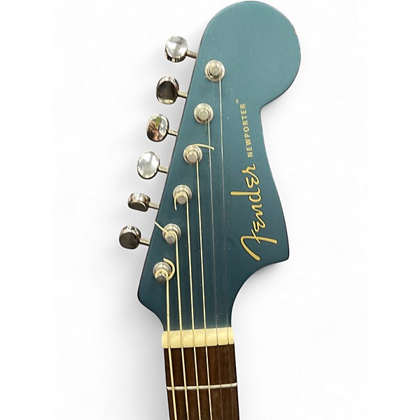 Used Fender Newporter Player TEAL Acoustic Electric Guitar