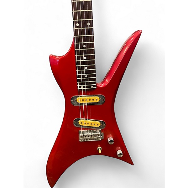 Vintage 1980s Mako Exotic XK4 Red Solid Body Electric Guitar