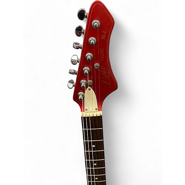 Vintage 1980s Mako Exotic XK4 Red Solid Body Electric Guitar
