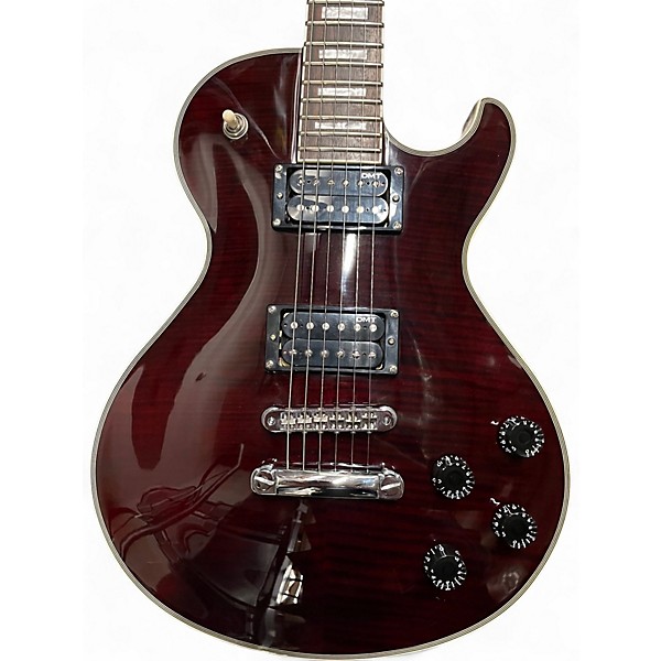 Used Dean Thoroughbred Deluxe Flame Top TRANSPARENT RED Solid Body Electric Guitar