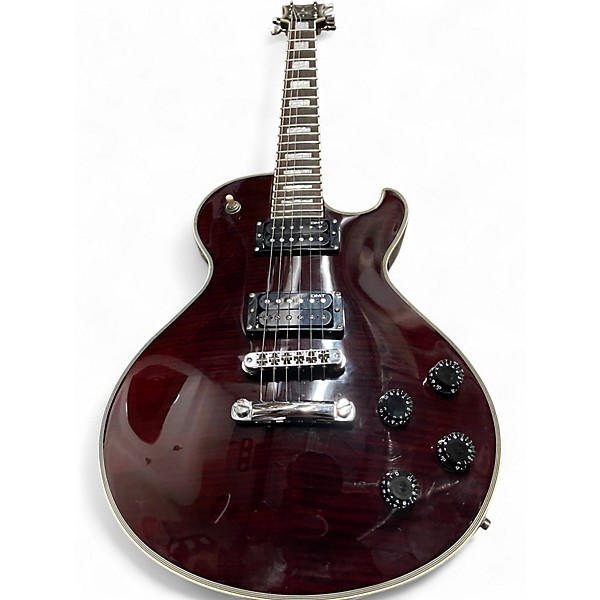 Used Dean Thoroughbred Deluxe Flame Top TRANSPARENT RED Solid Body Electric Guitar