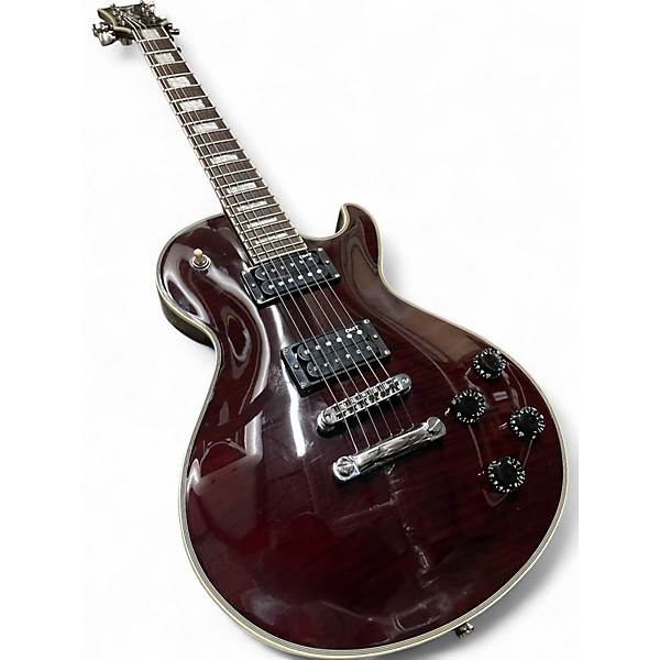 Used Dean Thoroughbred Deluxe Flame Top TRANSPARENT RED Solid Body Electric Guitar