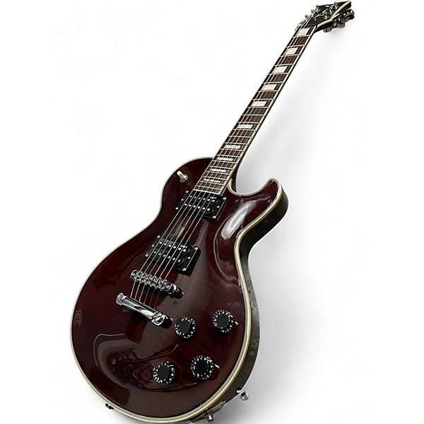 Used Dean Thoroughbred Deluxe Flame Top TRANSPARENT RED Solid Body Electric Guitar