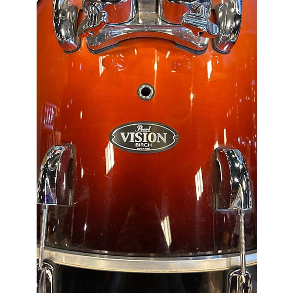Used Pearl 3 Piece Vision ORANGE TO BLACK FADE Drum Kit