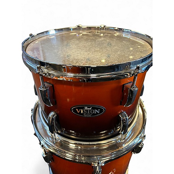 Used Pearl 3 Piece Vision ORANGE TO BLACK FADE Drum Kit