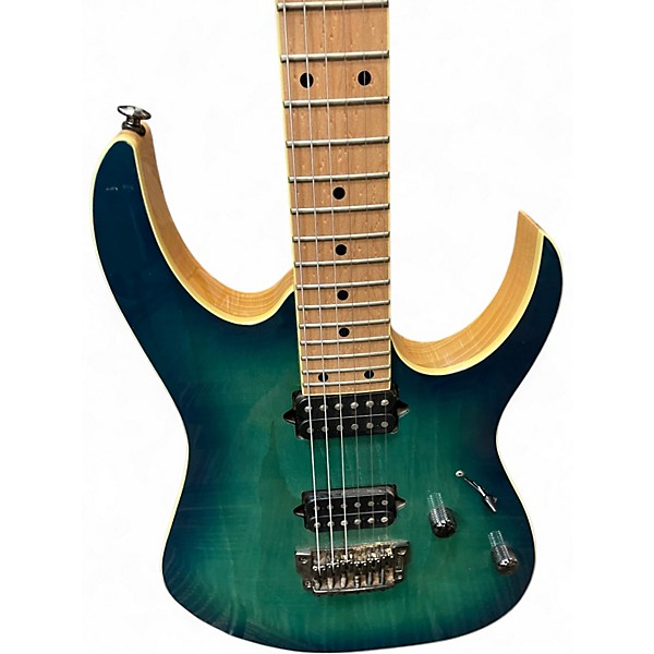 Used Ibanez Rg652ahmfx Nebula green burst Solid Body Electric Guitar