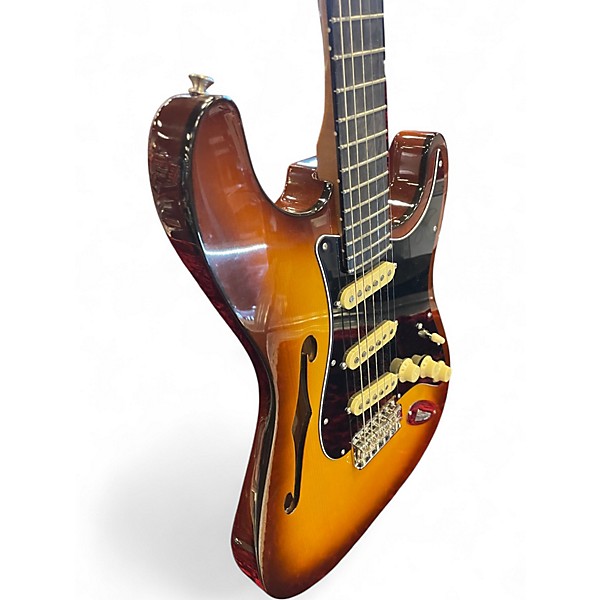 Used 2023 Fender SUONA STRATOCASTER THINLINE VIOLIN BURST Hollow Body Electric Guitar