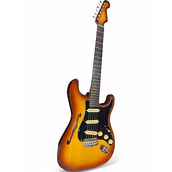 Used 2023 Fender SUONA STRATOCASTER THINLINE VIOLIN BURST Hollow Body Electric Guitar